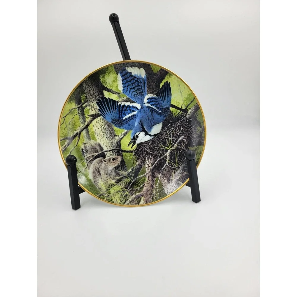 A J RUDISILL BLUEJAY PROTECTING THE NEST Plate Excellent 1st Edition‎ 1983